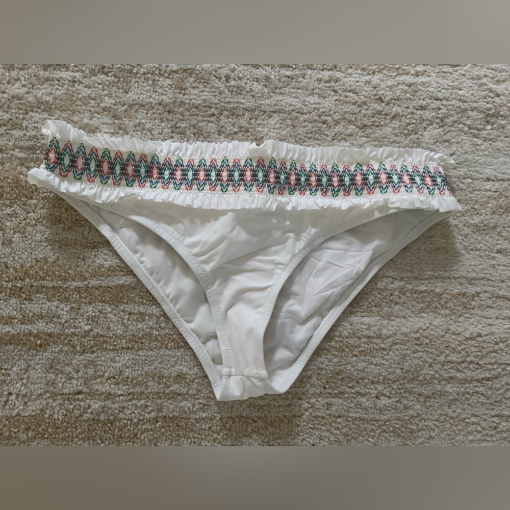 Tory Burch Bathing Suit Bottom | Costa Hipster | White | NWT Size Large